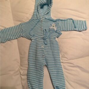 New Born Blue Striped Kids One Piece
